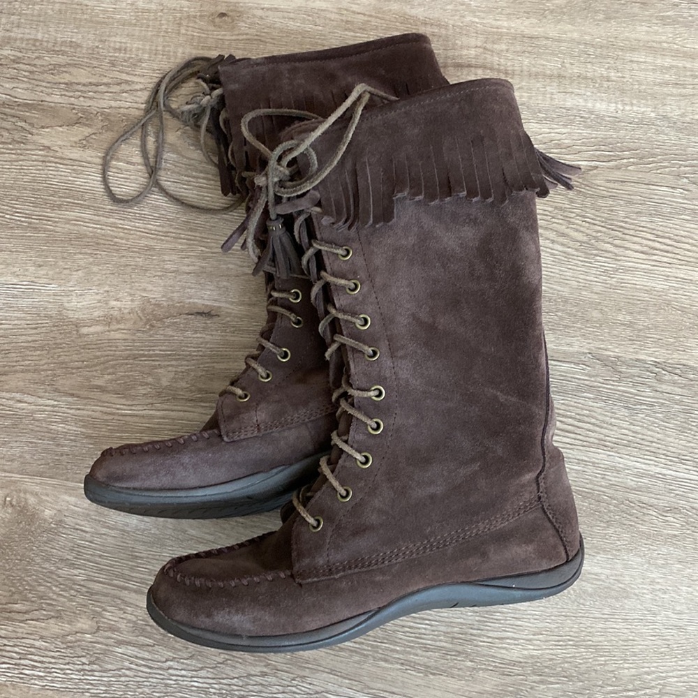 L.L. Bean Ll Bean Tall Brown Suede Moccasin Boots - Women | Color: Brown |8.5